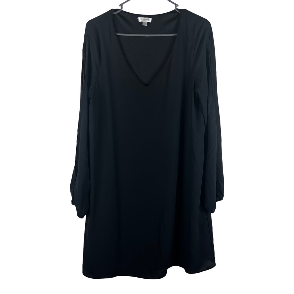 Charming Charlie V Neck Black Cold Shoulder Dress Size Large
